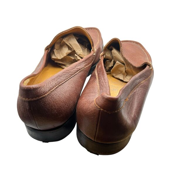 Faconnable Loafers Mens Size 12 Tan Brown Leather Square Toe Slip On Driver Shoe main image 6